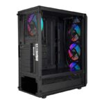 EVEREST BUMPY PSU YOK 4*12CM ARGB FANLI TEMPERED CAMLI GAMING KASA - Görsel 3