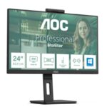 23.8 AOC 24P3CW IPS 4MS 75MHZ 1XHDMI 1XDP USB TYPE-C RJ45 FHD 1920X1080 WEBCAM HOPARLÖR ÇERÇEVESİZ PIVOT VESA SİYAH - Görsel 2