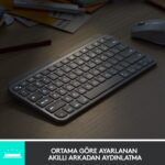 LOGITECH MX KEYS MINI MINIMALIST KABLOSUZ BLUETOOTH AYDINLATMALI Q TR KLAVYE SİYAH 920-010504 - Görsel 2