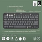 LOGITECH K380S PEBBLE KEYS 2 ÇOKLU CİHAZ ÖZELLİKLİ BLUETOOTH TÜRKÇE Q KLAVYE GRİ 920-011859 - Görsel 2