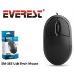 EVEREST SM-385 KABLOLU USB SİYAH 1200DPI OPTİK MOUSE - Görsel 2