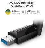 TP-LINK ARCHER T3U PLUS 1300MBPS KABLOSUZ DUAL BAND USB ADAPTOR - Görsel 3