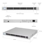 UBIQUITI US-48-500W 48 PORT GIGABIT +2X1GB/2X10GB SFP UPLINK RACKMOUNT 500W POE SWITCH - Görsel 2