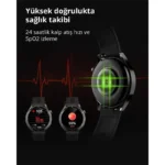 AUKEY SW-2P-GY AKILLI SAAT 3.7CM LCD BLUETOOTH ÇAĞRI SAĞLIK GÖZETİMİ SPOR BİLDİRİMLERİ IP67 GRİ - Görsel 2