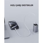 AUKEY CB-BAL7-WH NAYLON ÖRGÜLÜ USB-A LİGHTNİNG KABLOSU 0.9MT - Görsel 3