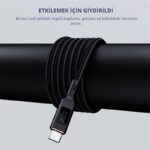 AUKEY CB-MCC102-BK 100W NAYLON ÖRGÜLÜ 5A 480MBPS TYPE-C TYPE-C LCD EKRANLI KABLO 1.8MT - Görsel 3