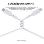 AUKEY CB-NCL1-WH NAYLON ÖRGÜLÜ 3A 480MBPS TYPE-C LIGHTNING KABLOSU 1.8MT - Görsel 2