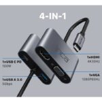 INCA ITPC-06T TYPE-C HUB X4 HDMI 4K@30 Hz+ VGA+ USB 3.0+PD 100W ALUMINYUM KASA ÇOKLAYICI
