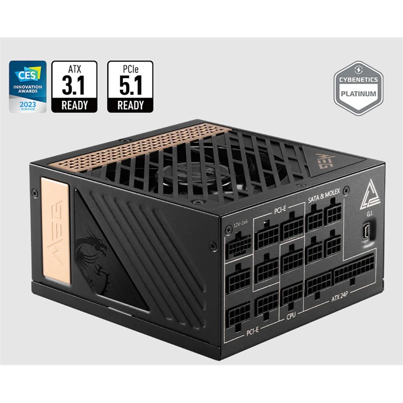 AK100MSI0035_76819 MSI MEG AI1300P PCIE5 1300W 80+ PLATINUM POWER SUPPLY - Görsel 1
