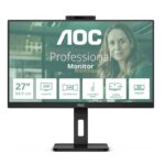 27 AOC Q27P3QW IPS 4MS 75HZ 2XHDMI 1XDP QHD 2560X1440 USB3.2 HOPARLÖR WEBCAM ÇERÇEVESİZ PIVOT VESA SİYAH