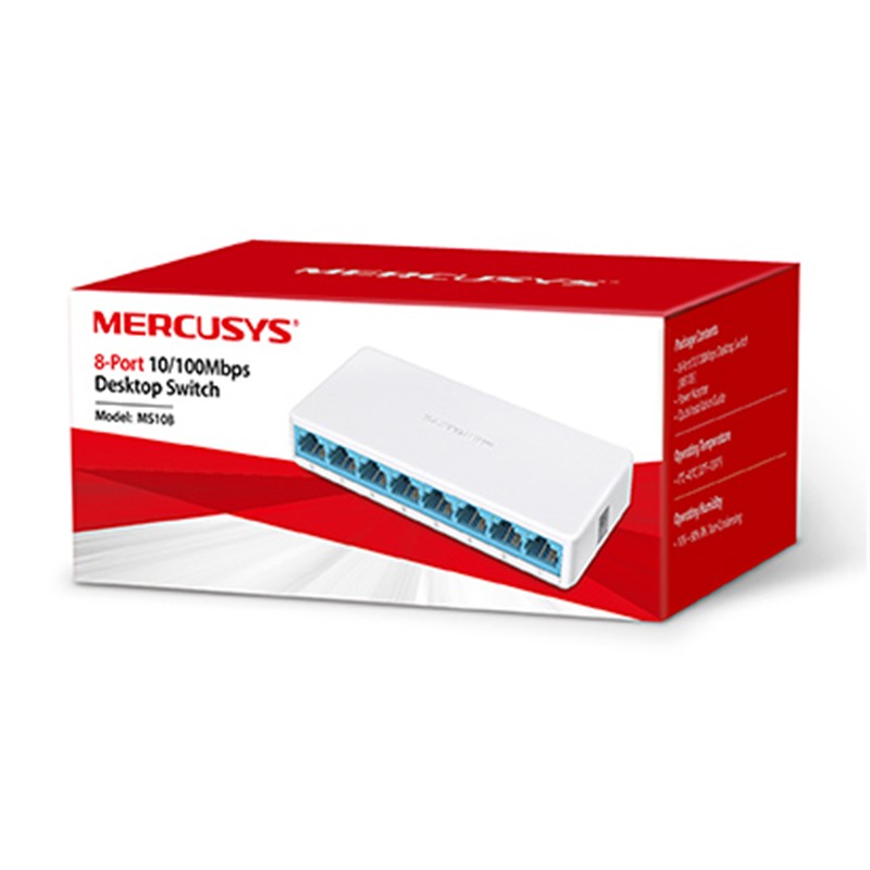 NS100TPL0061_76859 TP-LINK MERCUSYS MS108 8 PORT 10/100 PLASTİK KASA SWITCH - Görsel 1