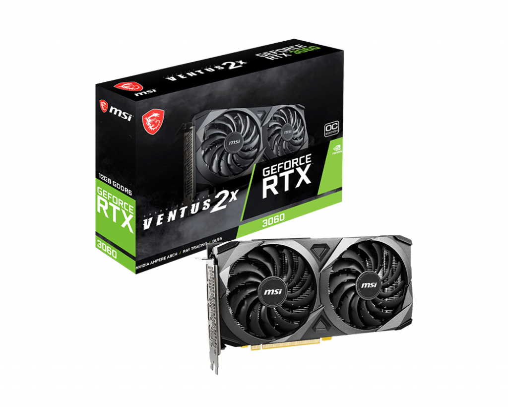 AE110MSI0131_41310 MSI GEFORCE RTX3060 VENTUS 2X 12G OC 12GB GDDR6 192BIT 1XHDMI 3XDP EKRAN KARTI - Görsel 1