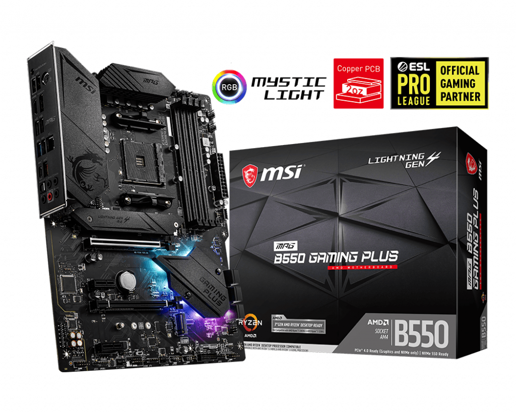 AA175MSI0042_37245 MSI MPG B550 GAMING PLUS DDR4 4400MHZ 1XHDMI 1XDP 2XM.2 USB 3.2 ATX AM4 (AMD AM4 5000/4000G/3000 SERİLERİ İLE UYUMLU) - Görsel 1