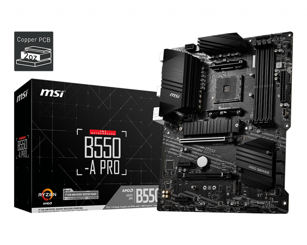 AA175MSI0047_37800 MSI B550-A PRO DDR4 3200MHZ 1XHDMI 1XDP 2XM.2 USB 3.2 ATX AM4 (AMD 5000/4000G/3000 SERİLERİ İLE UYUMLU) - Görsel 1