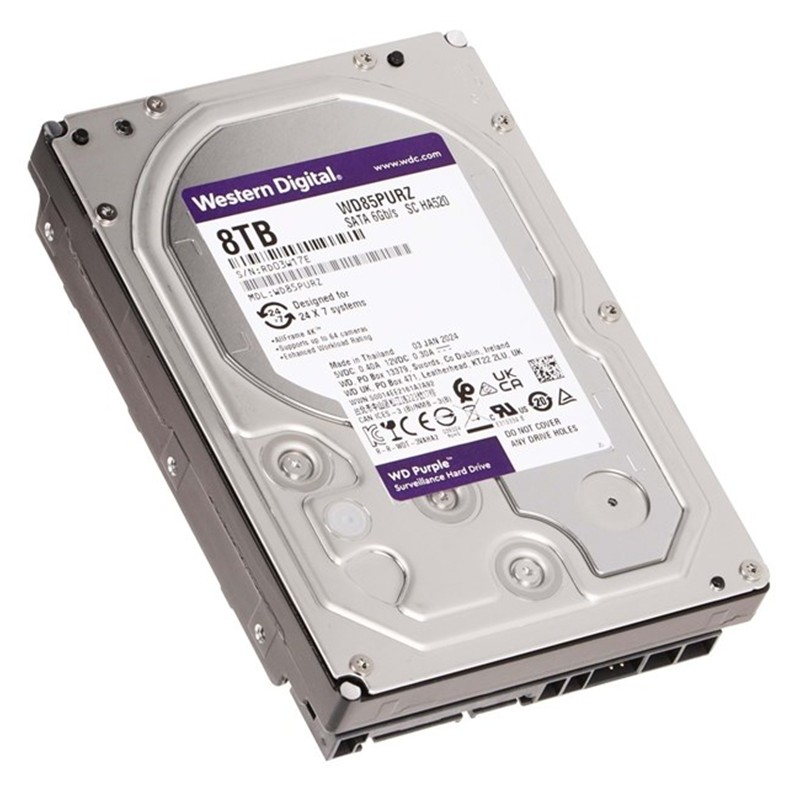 AD225WES0059_73736 8 TB WD 3.5 PURPLE SATA3 5640RPM 256MB 7/24 GUVENLIK WD85PURZ (3 YIL RESMI DIST GARANTILI) - Görsel 1