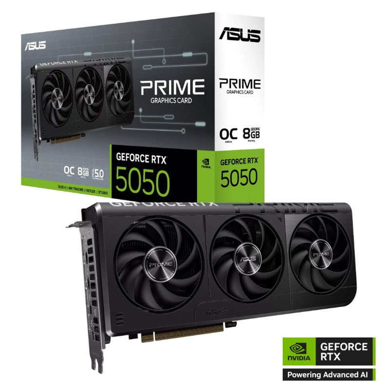 AE110ASU0512_78459 ASUS GEFORCE PRIME-RTX5050-O8G 8GB GDDR6 128BIT 1XHDMI 3XDP EKRAN KARTI - Görsel 1